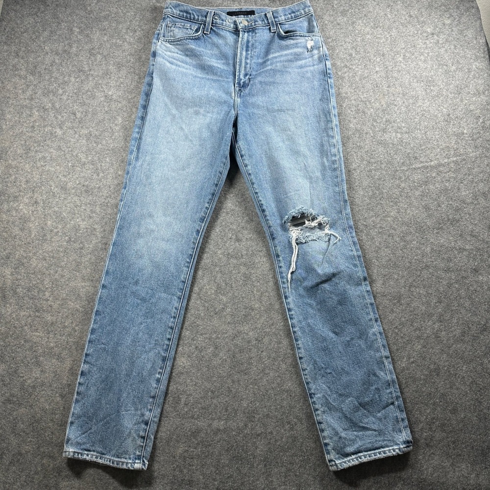J Brand Jeans 30 1212 Runway Chadron Destruct Straight Leg High Rise Modified